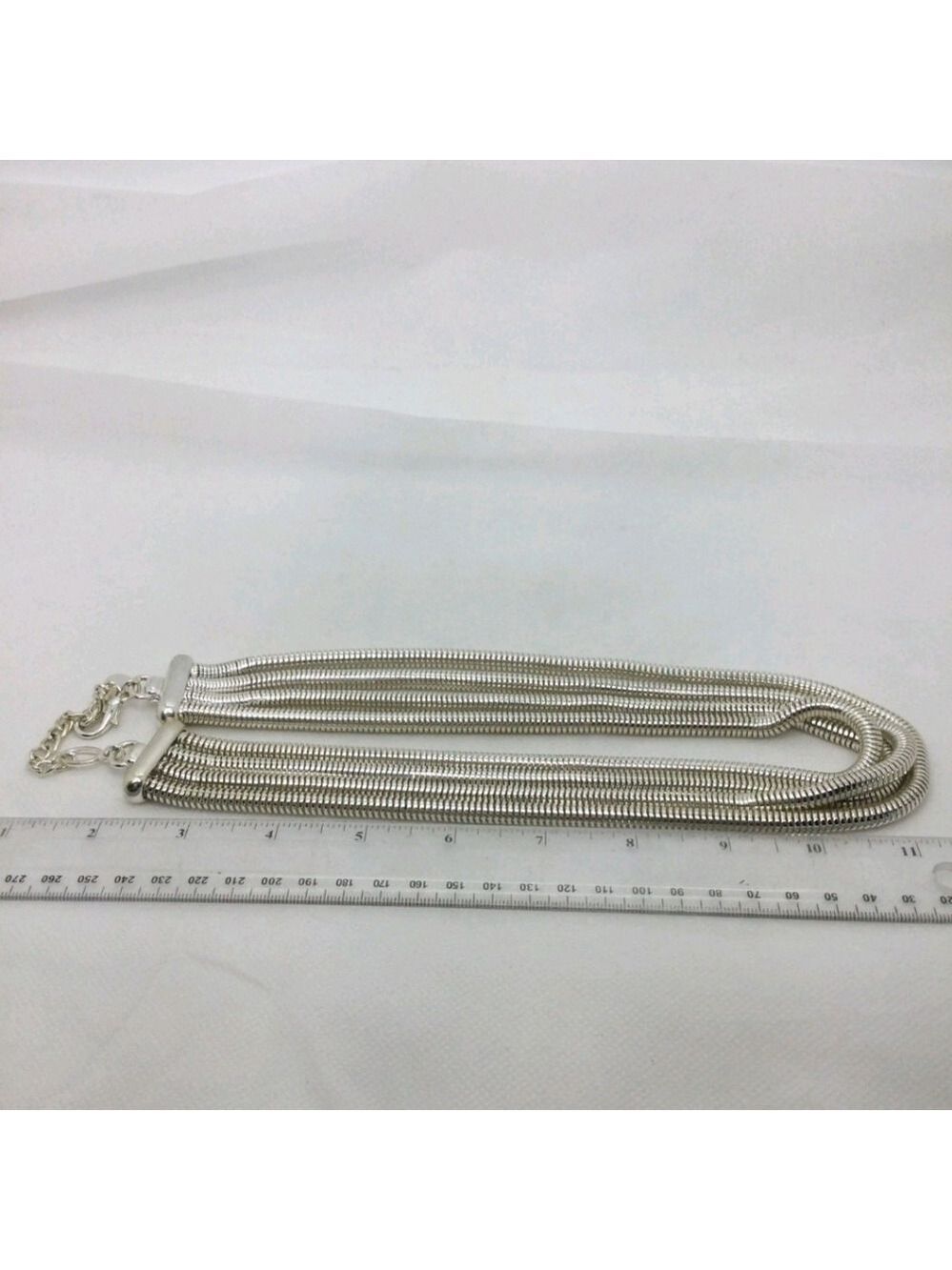 Talbots Silvertone Multi Strand Chain Necklace 22" - Picture 5 of 5
